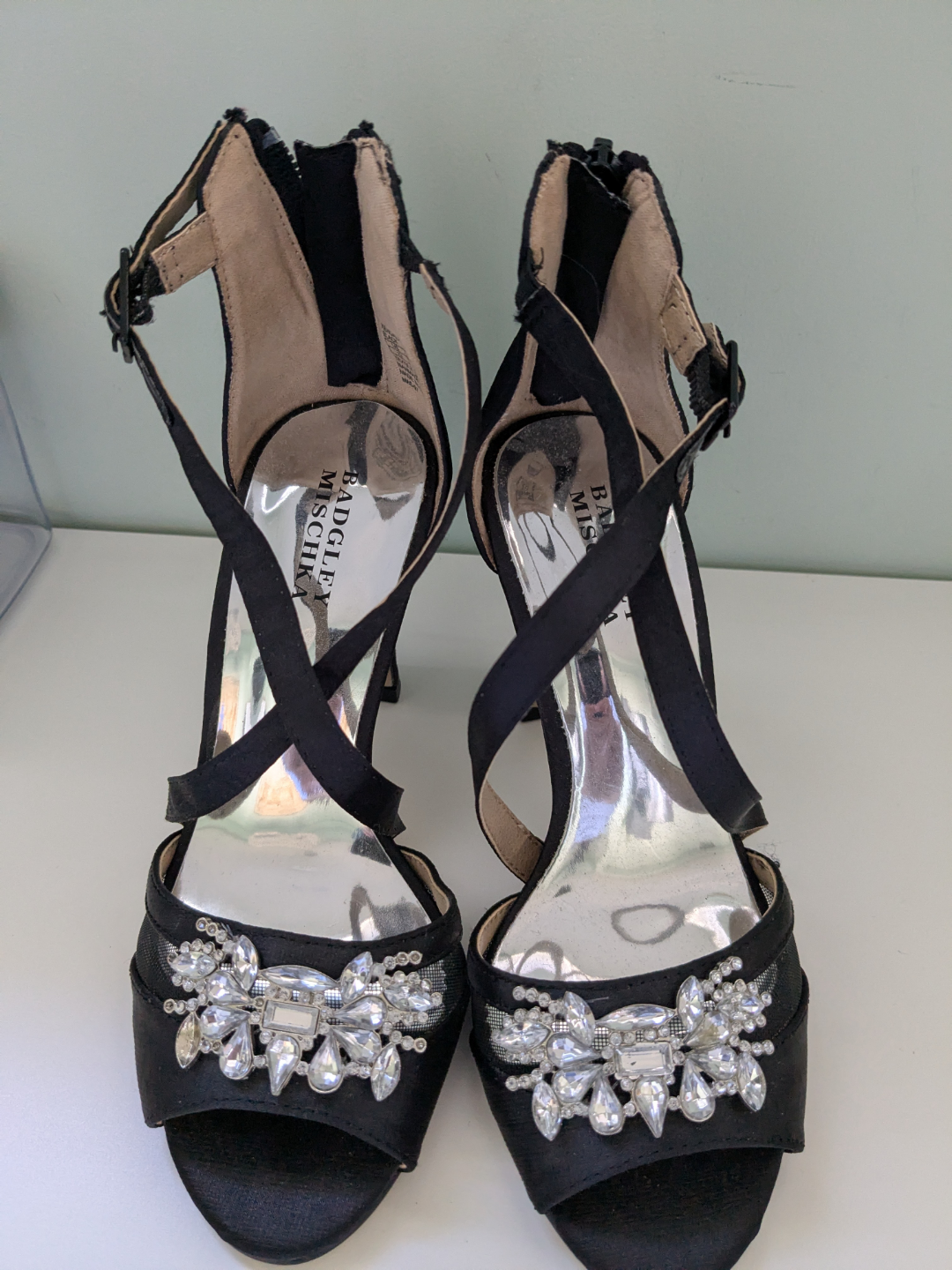 Badgley Mischka Black Jewel Embellished Heels - photo 2