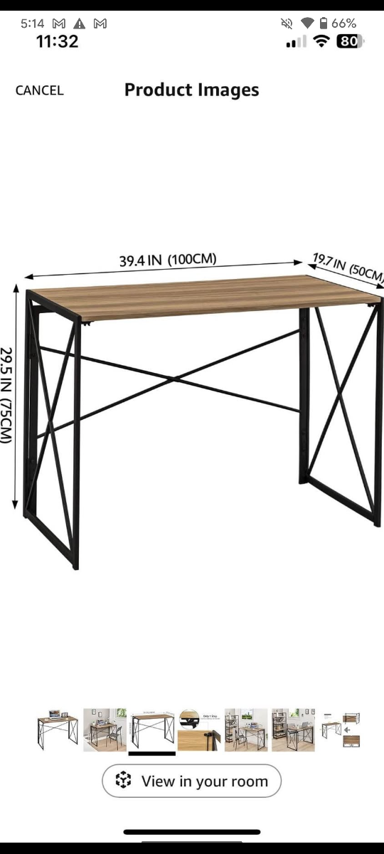 Modern Wood and Metal Desk Foldable 💚 - photo 2
