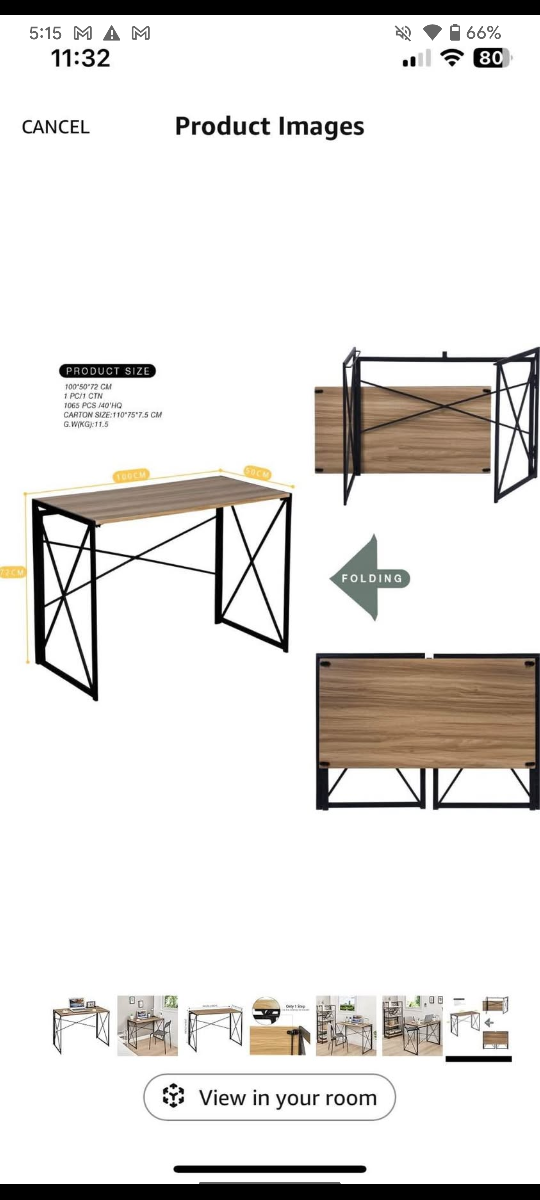 Modern Wood and Metal Desk Foldable 💚 - photo 3