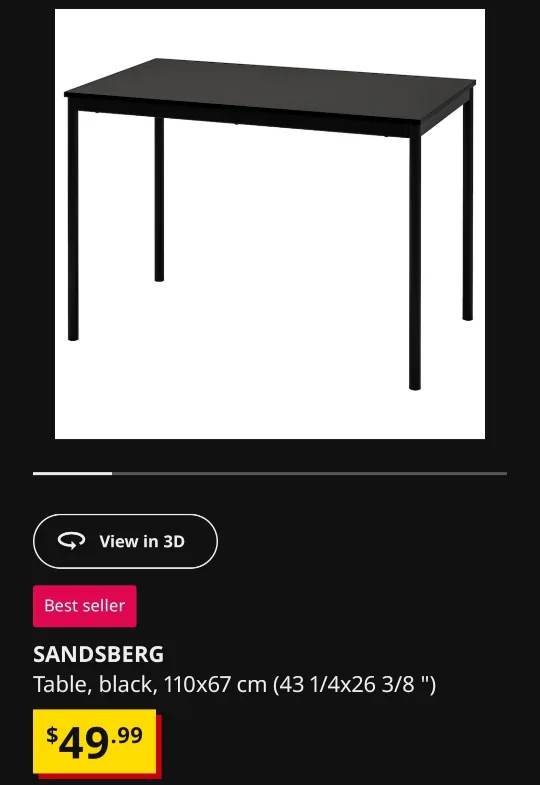 IKEA Black Dining Table and Four Chairs Set image indicator(7)