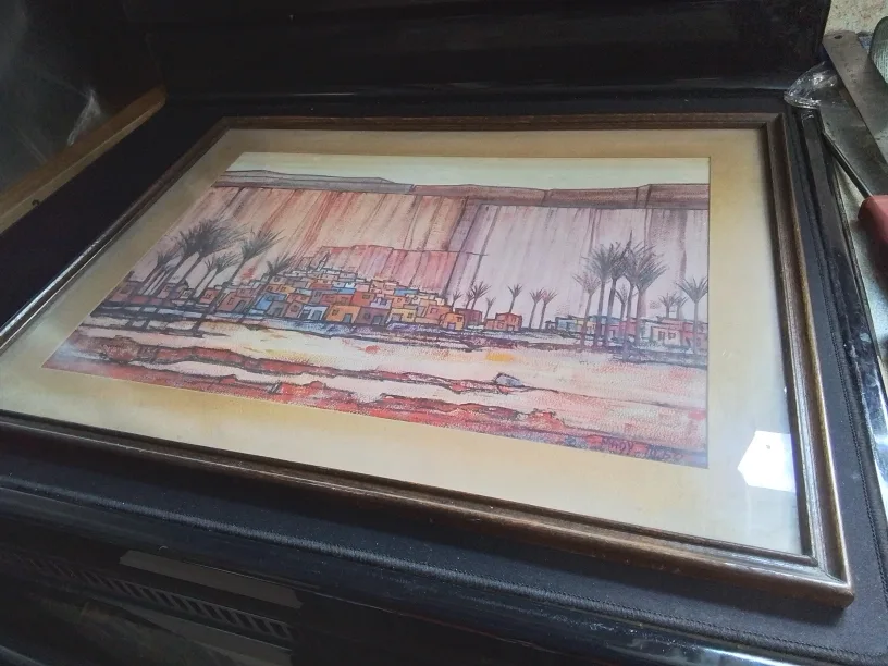 Framed Desert Oasis Pastel by Mady Dessirier image indicator(3)