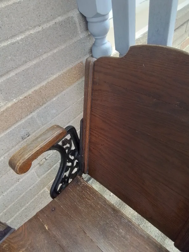 Antique Wooden  Ornate Cast Iron Student Chair image indicator(2)