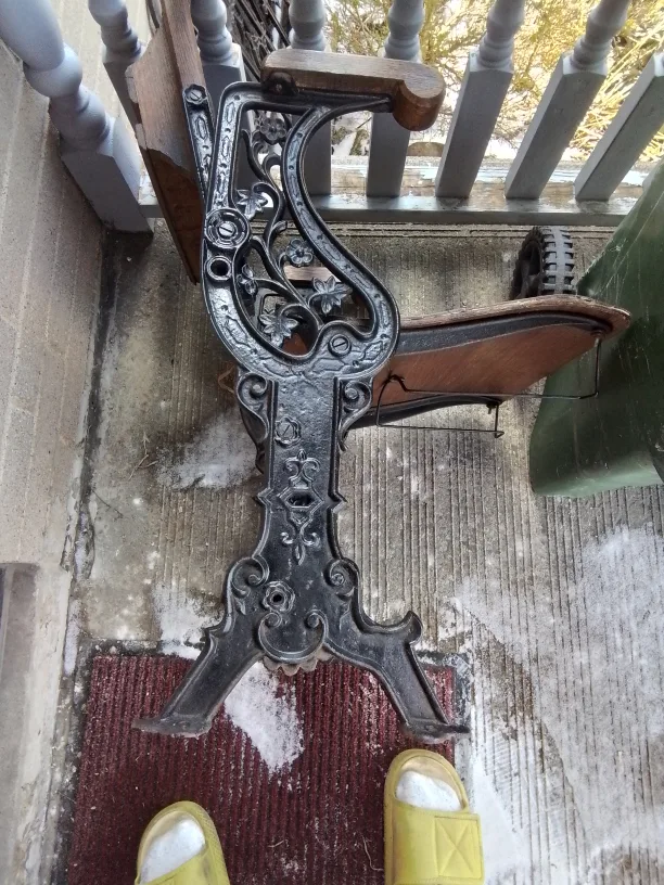 Antique Wooden  Ornate Cast Iron Student Chair image indicator(7)