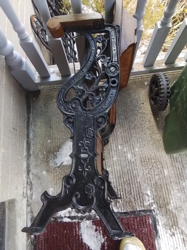 Antique Wooden  Ornate Cast Iron Student Chair image indicator(9)