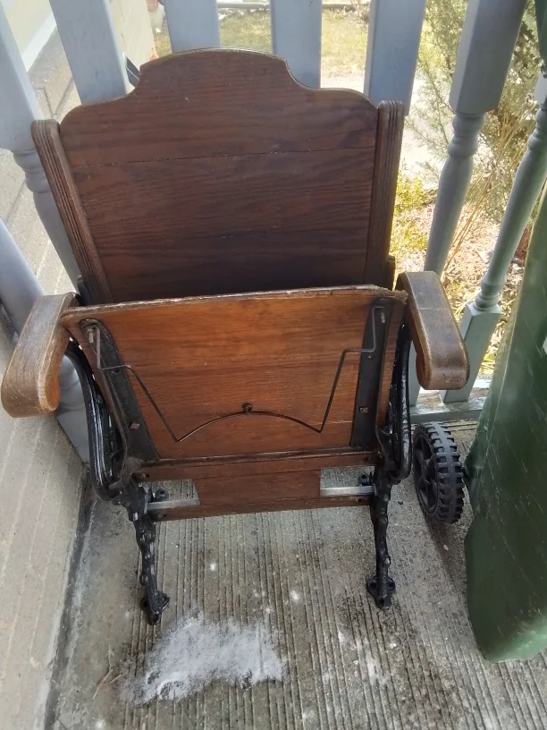 Antique Wooden  Ornate Cast Iron Student Chair image indicator(10)