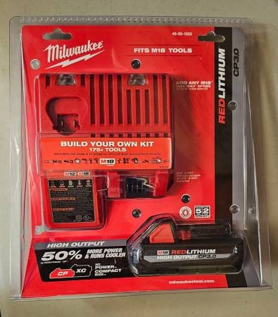 BNIB Milwaukee M18 RedLithium High Output Battery & Charger