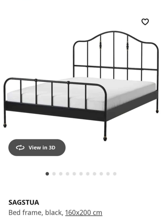 IKEA SAGSTUA Metal Bed Frame - Black - photo 2