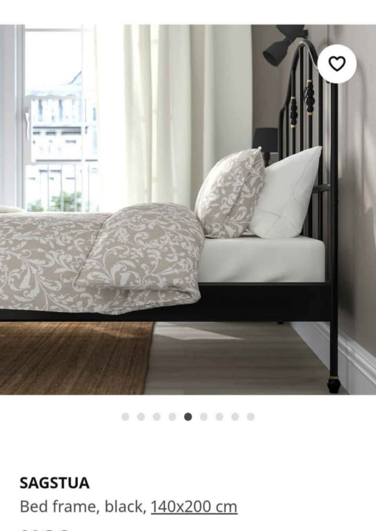 IKEA SAGSTUA Metal Bed Frame - Black - photo 3