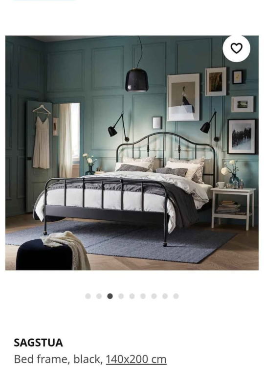 IKEA SAGSTUA Metal Bed Frame - Black - photo 4