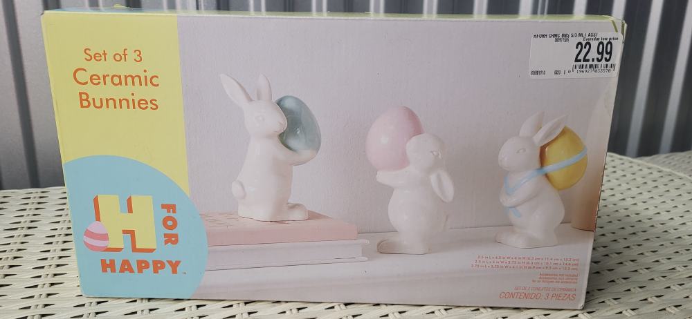 Set of 3 Ceramic Easter Bunnies