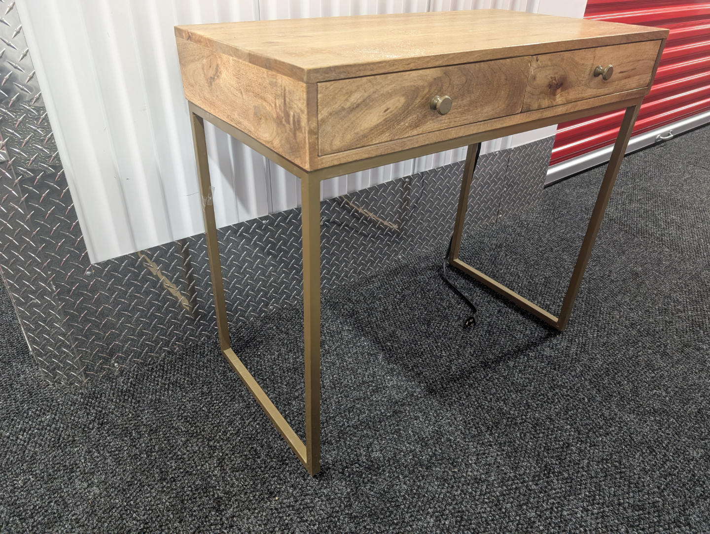 Wooden Desk with Gold Metal Legs - photo 2