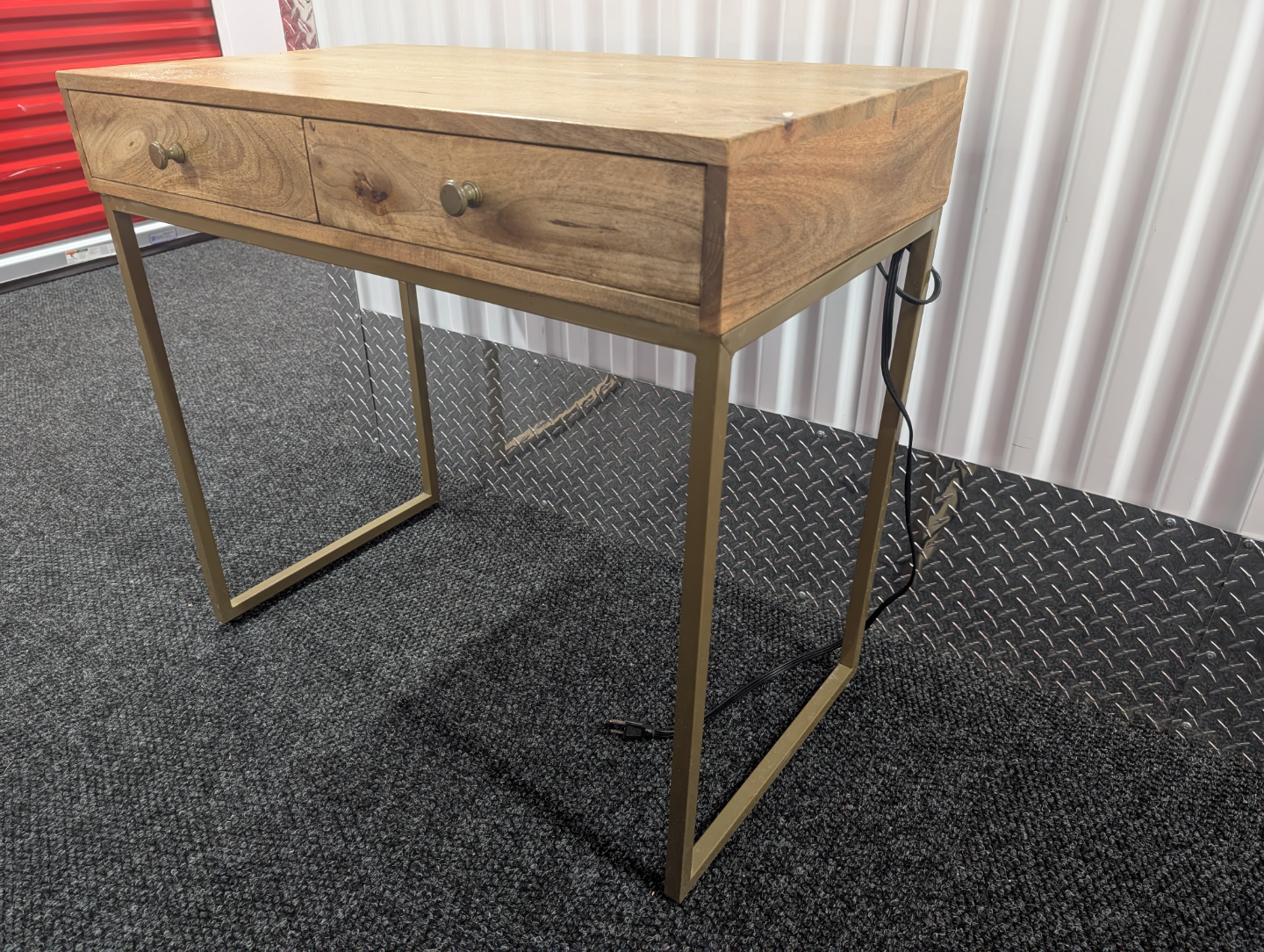 Wooden Desk with Gold Metal Legs - photo 3