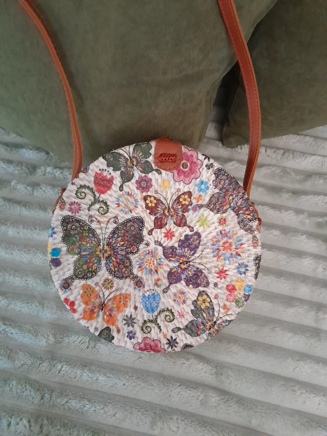 Rattan shoulder bag💚 image indicator(2)