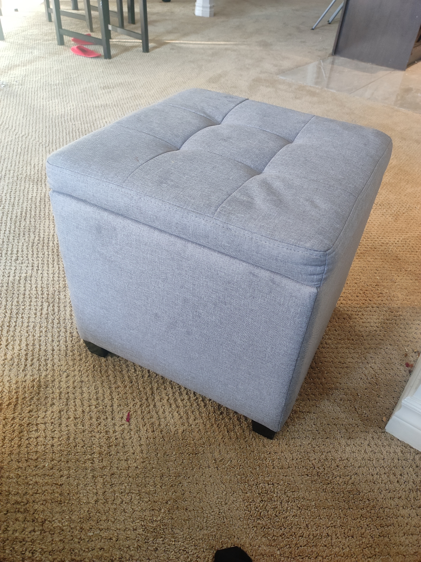 Grey Fabric Storage Ottoman - photo 2