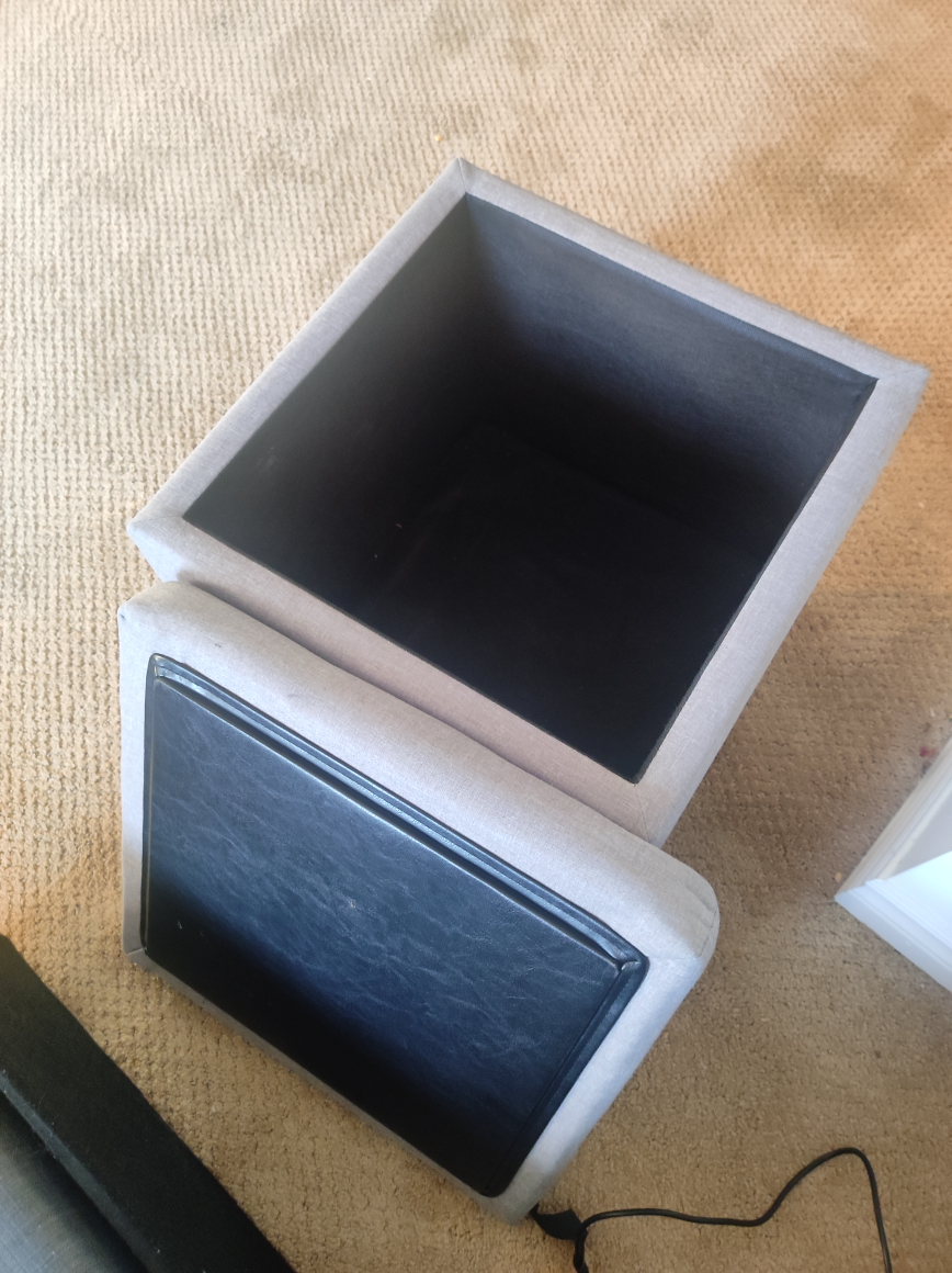 Grey Fabric Storage Ottoman - photo 4
