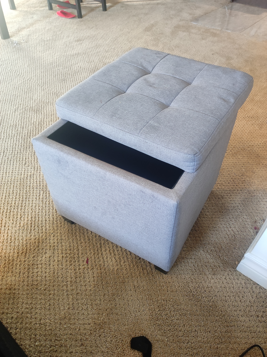 Grey Fabric Storage Ottoman - photo 5