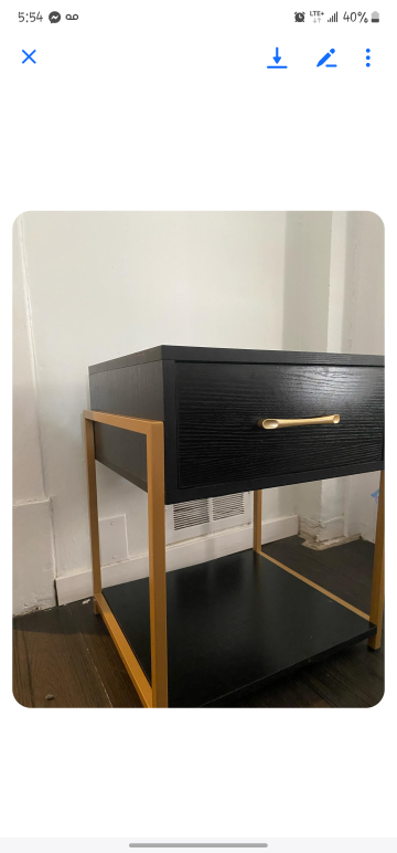 Black and Gold Nightstand - photo 3