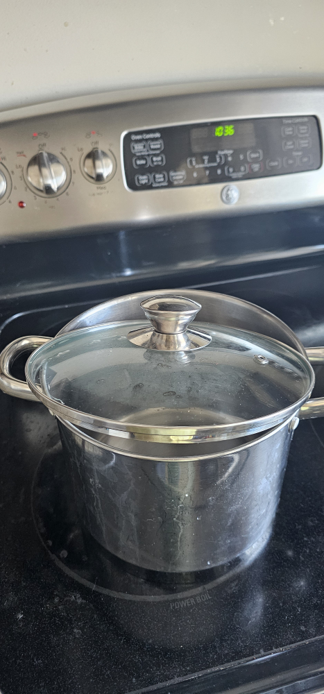 Stainless steel pot with glass lid and utensils Set