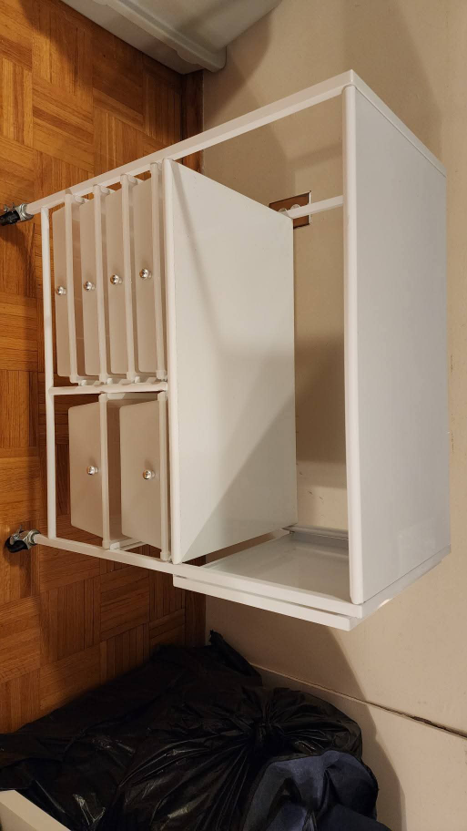 White Essex Rolling Cart with Drawers