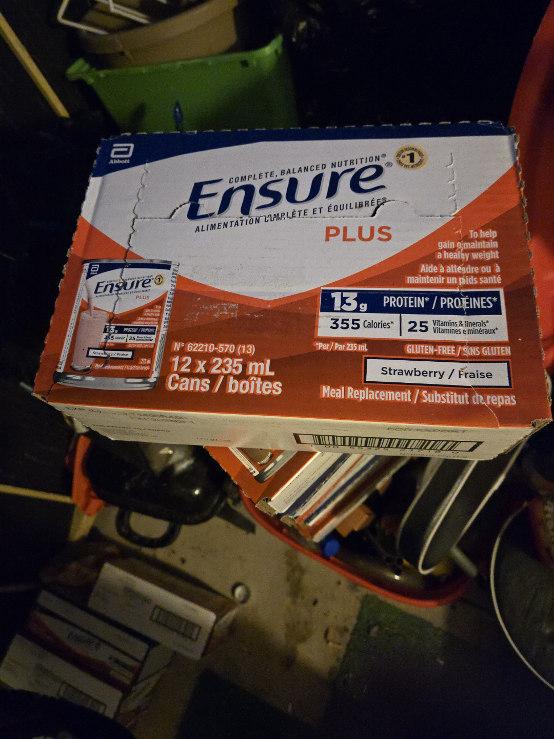 12-pack Ensure Plus Strawberry Meal Replacement Shakes