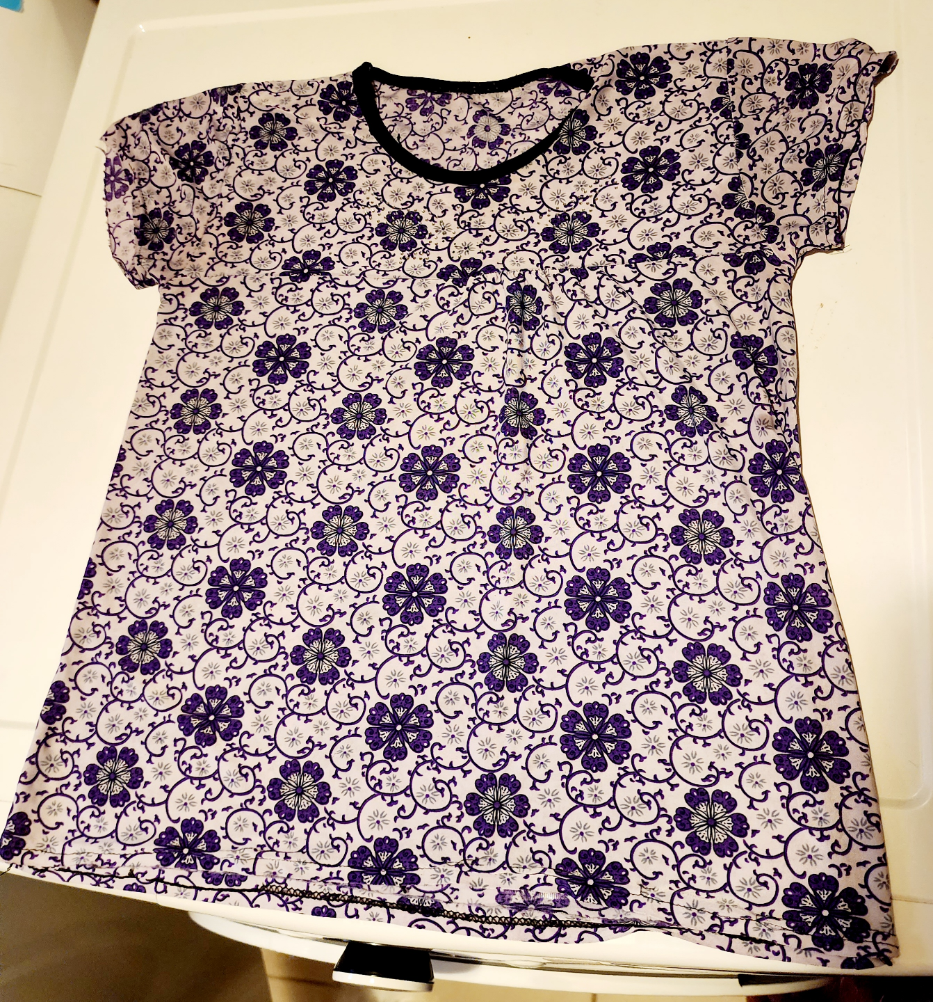 Women's Purple Floral Short Sleeve T-Shirt💚