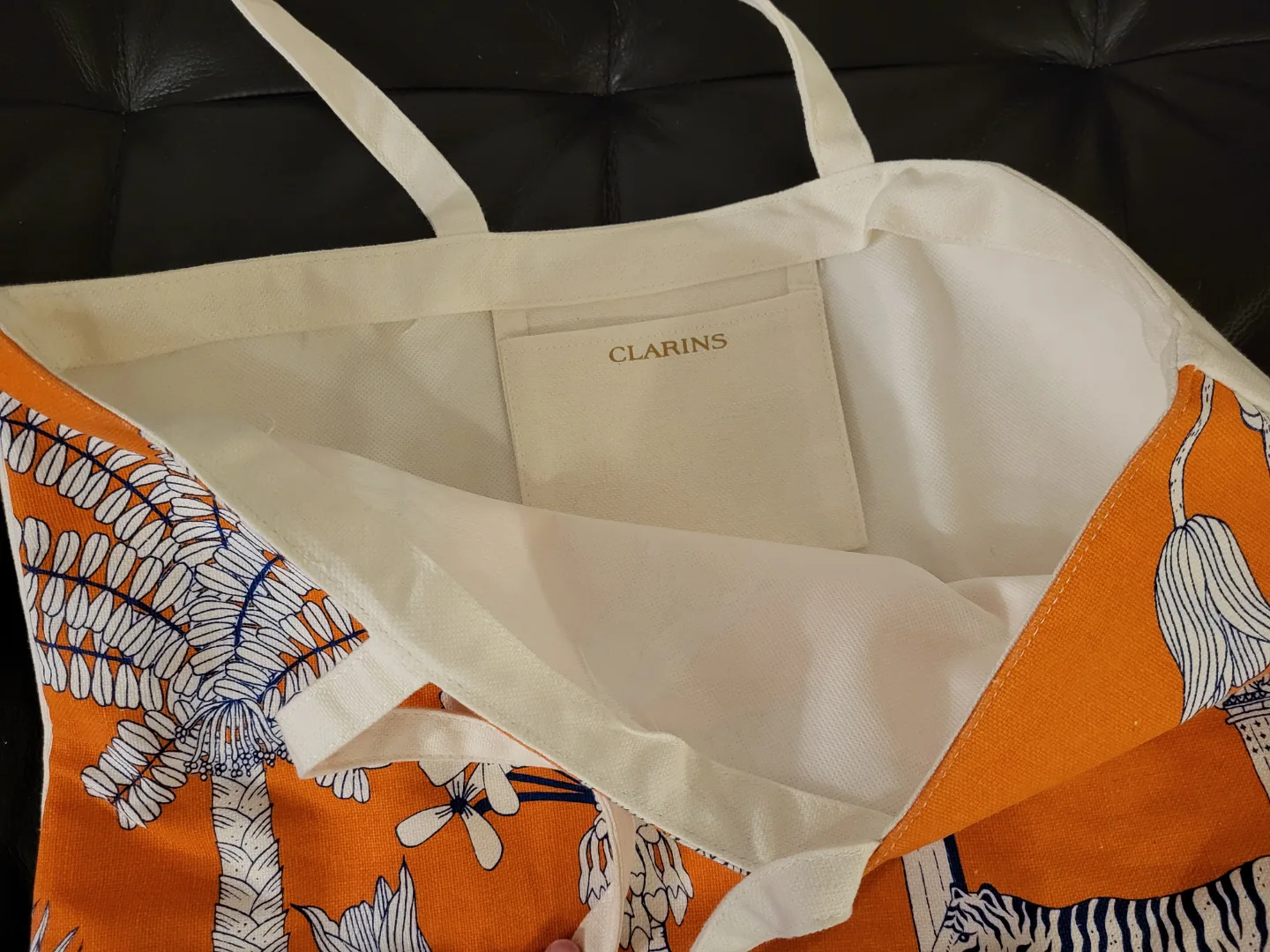 Clarins Orange Tote Bag image indicator(2)