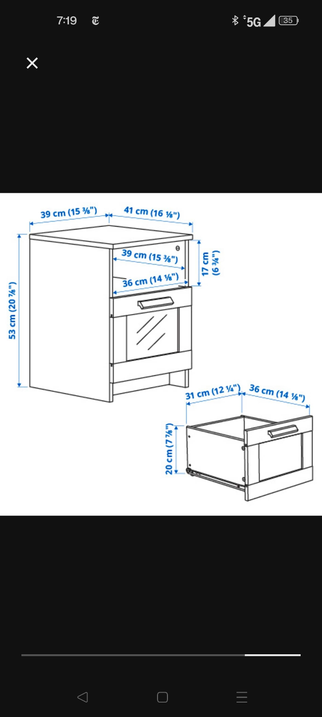 IKEA Brimnes Black Nightstand - photo 2