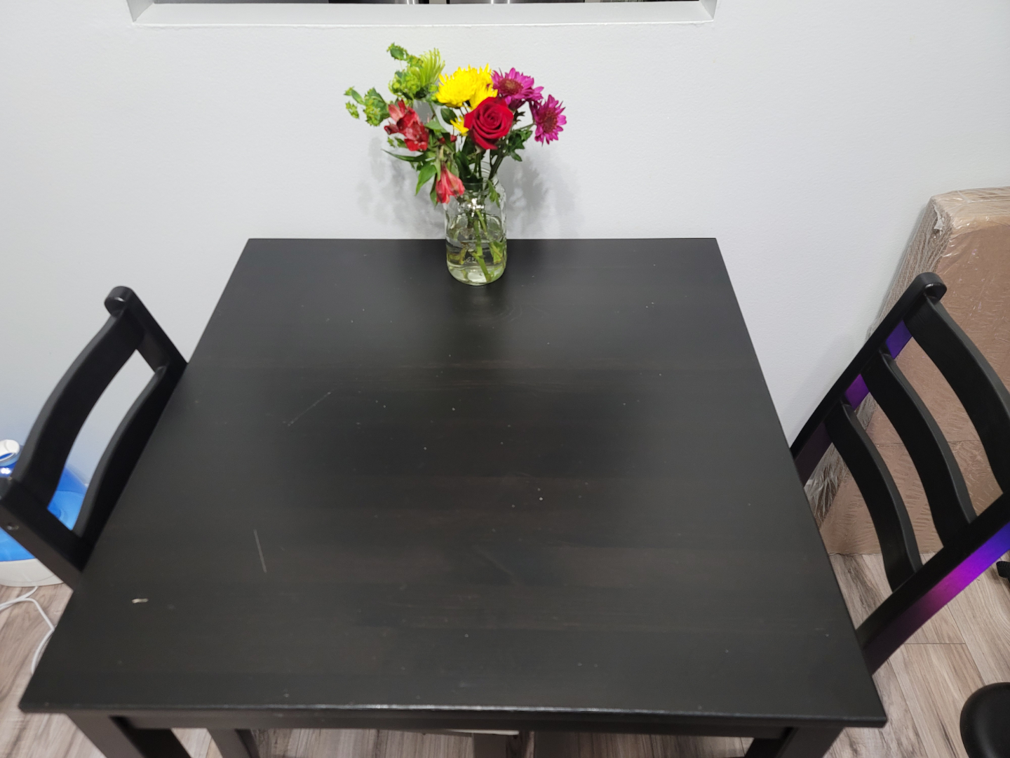 Ikea Small Black Table and Two Chairs Set - photo 3