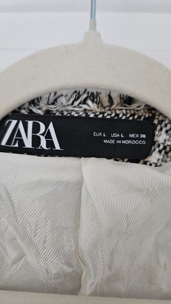NEGOTIABLE - Zara Tweed Blazer Jacket Size Large - photo 2