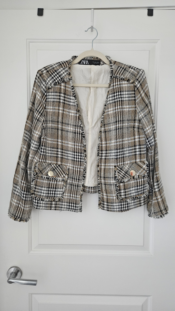 NEGOTIABLE - Zara Tweed Blazer Jacket Size Large - photo 5
