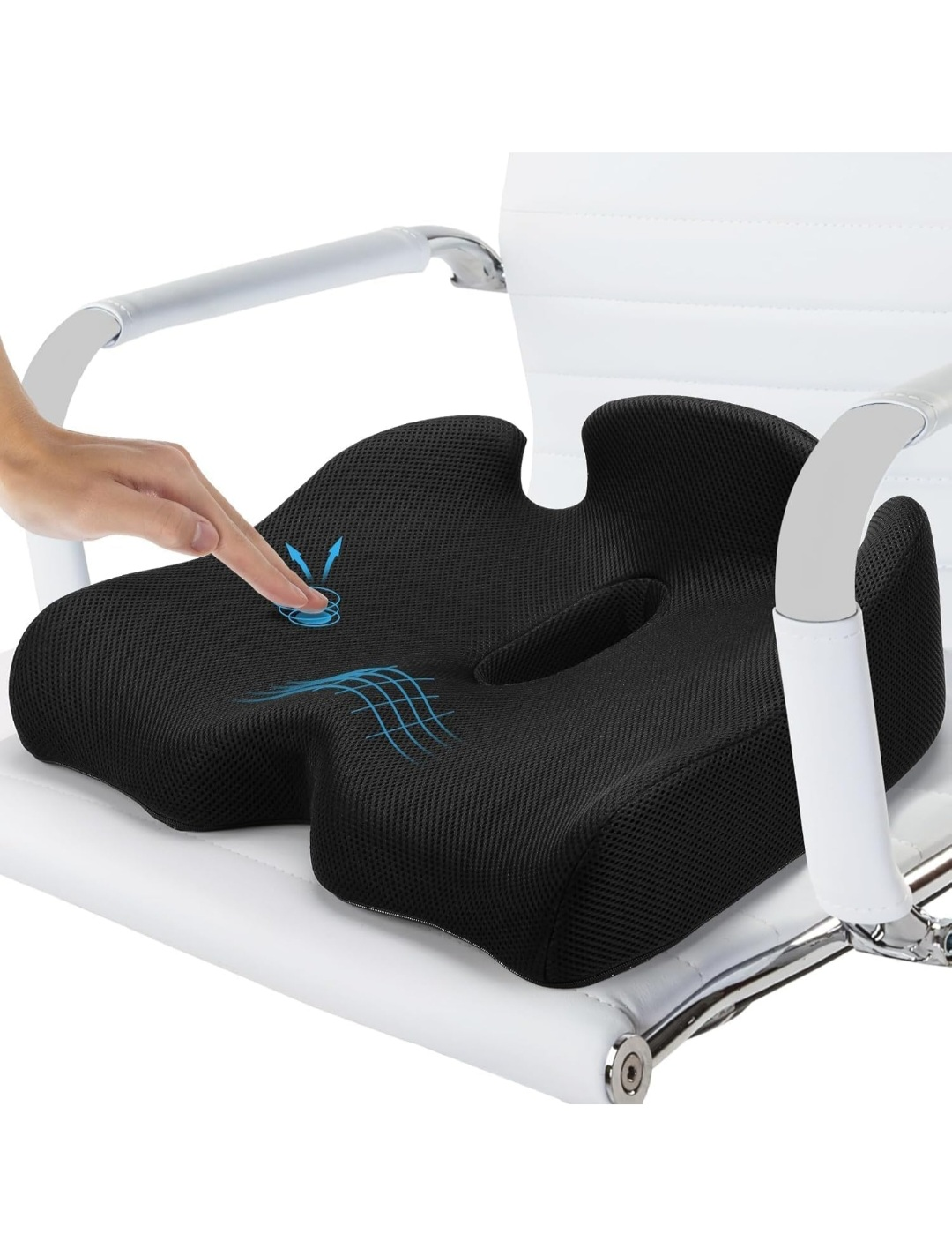 Ergonomic Memory Foam Seat Cushion with Washable Cover