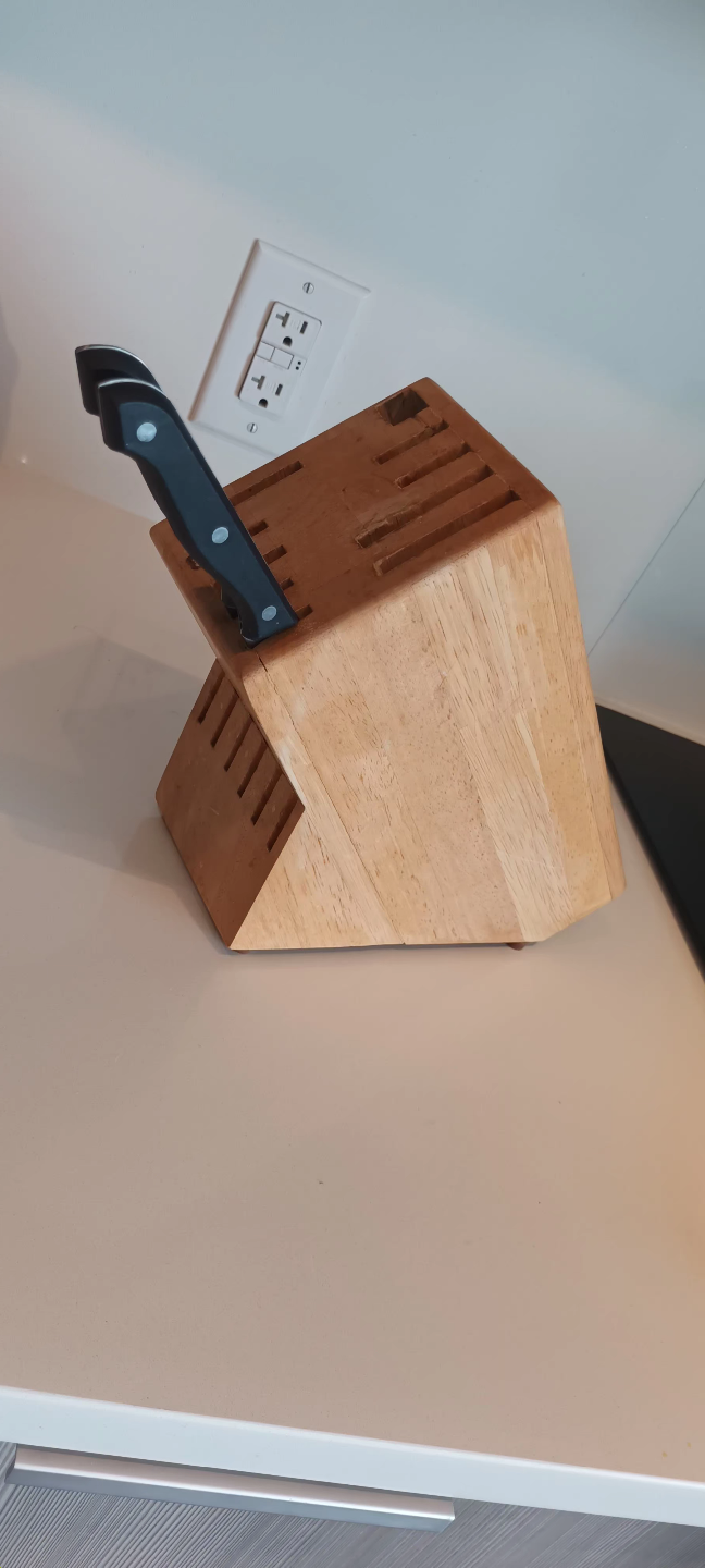 Wooden Knife Block ( with 2 knives) and Wire Basket Set - photo 5