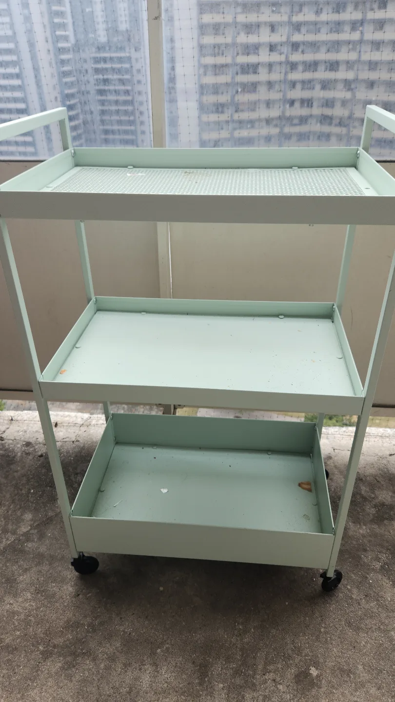 Three-Tiered Rolling Cart - Mint Green image indicator(4)