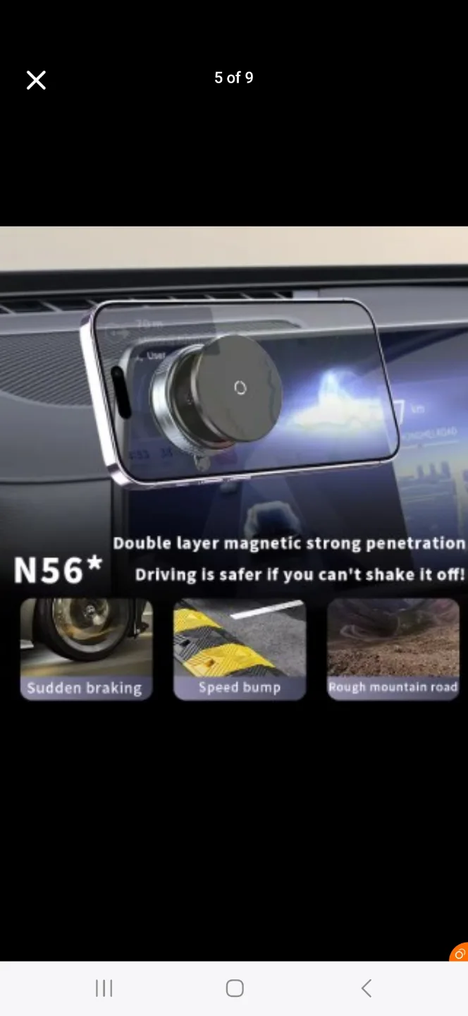 Magnetic Mobile Phone Holder Vacuum Rotation  Suction image indicator(4)