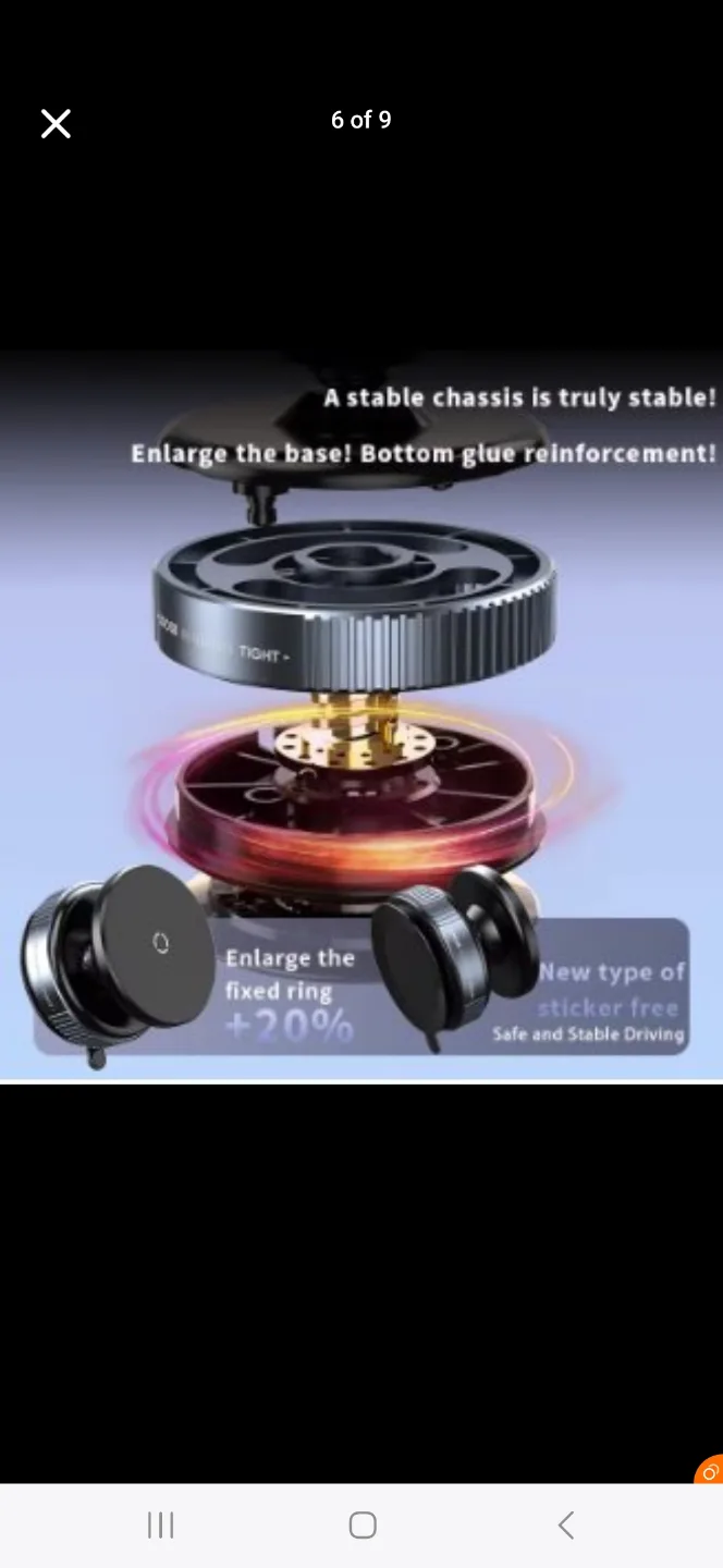 Magnetic Mobile Phone Holder Vacuum Rotation  Suction image indicator(5)