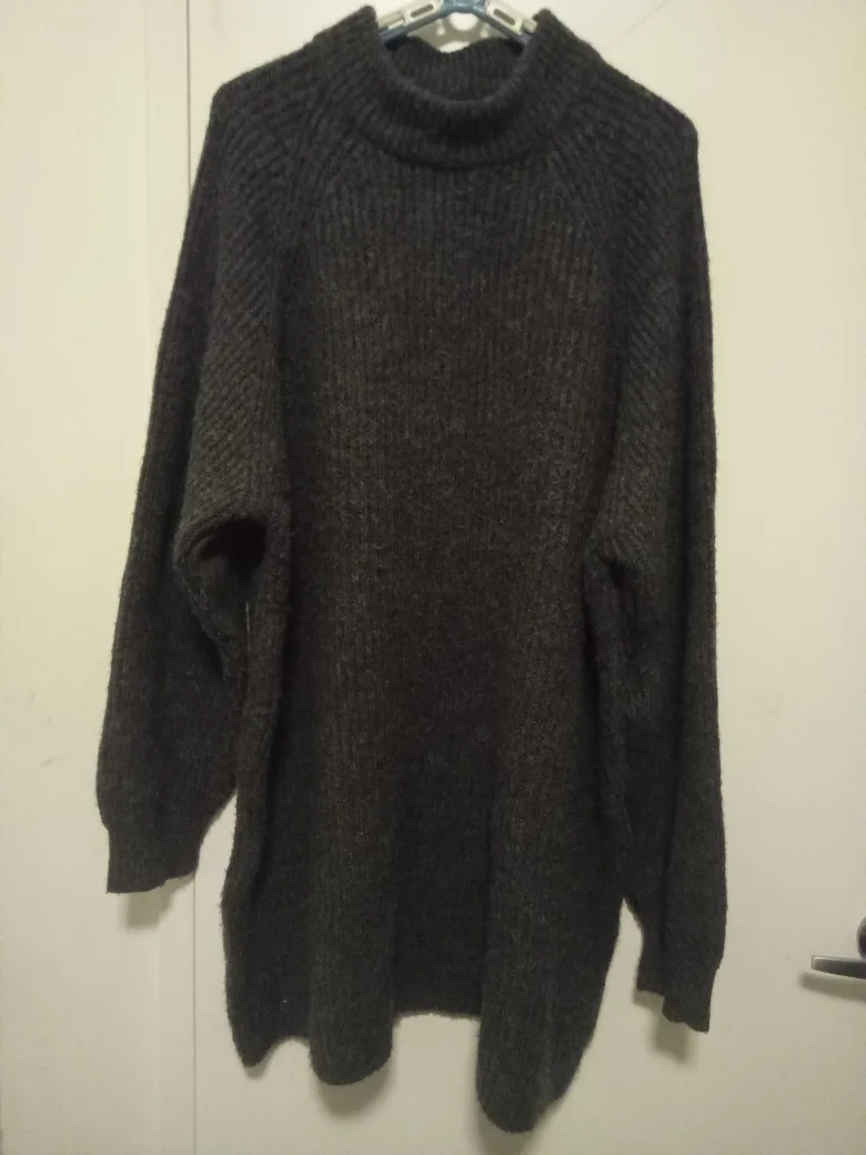 Pull&Bear Dark Grey Mock Neck Sweater - Size Medium thumbnail