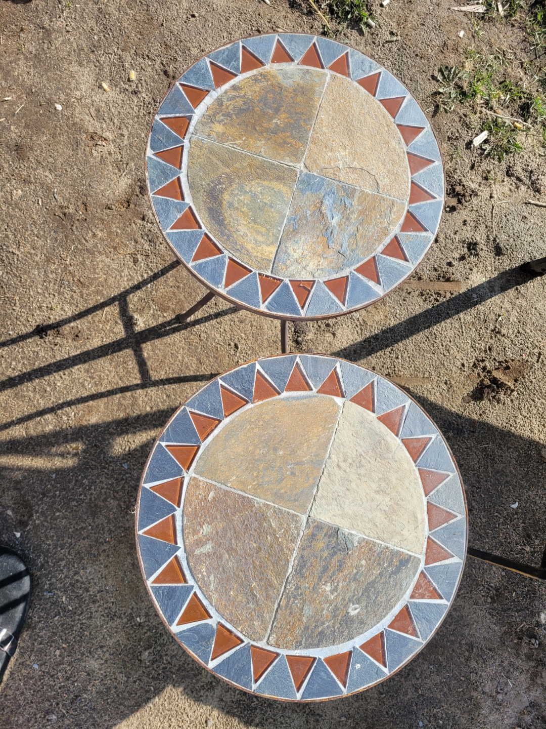 Pair of Stone Top Patio Tables - photo 2