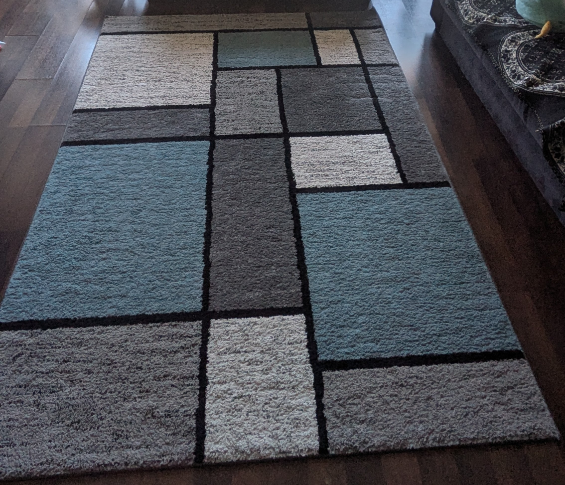 Alpine Collection Area Rug - Blue/Grey Geometric Design - photo 4