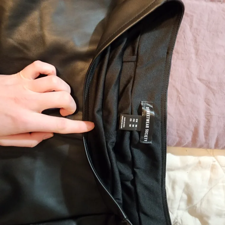 Black Faux Leather Mini Skort image indicator(2)