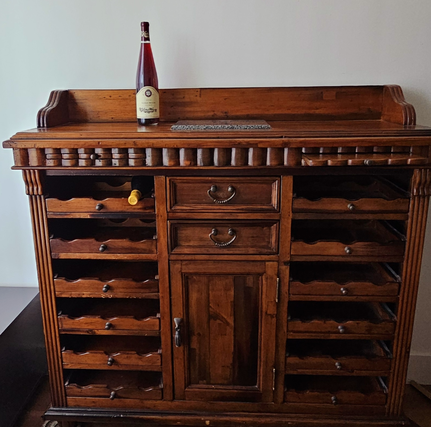 Dark solid Wood Wine Cabinet  $400