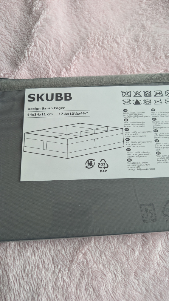 IKEA SKUBB Storage Box with dividers - Gray