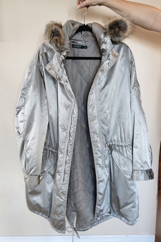 Lauren Ralph Lauren silver parka, size L - photo 2