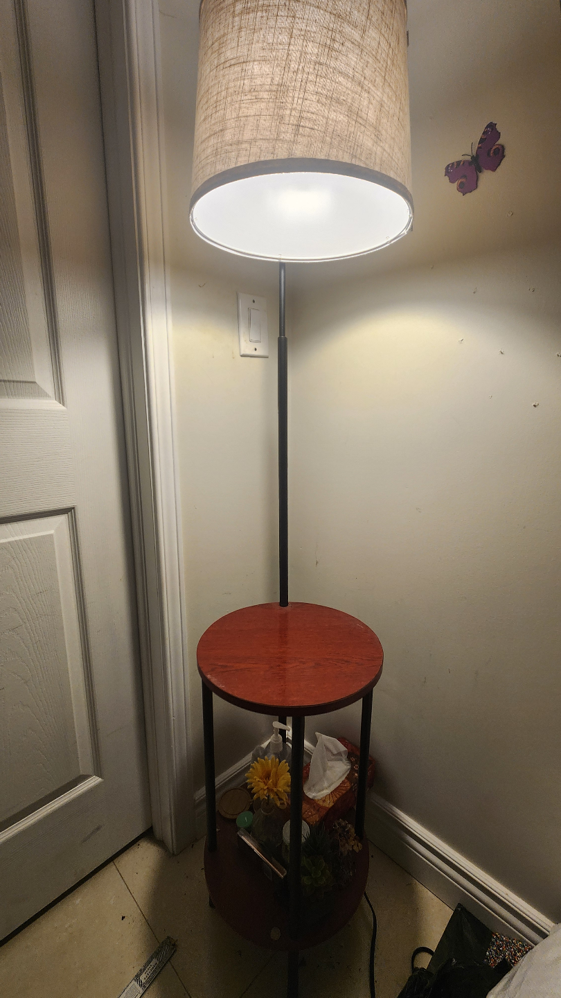 Floor Lamp with Side Table