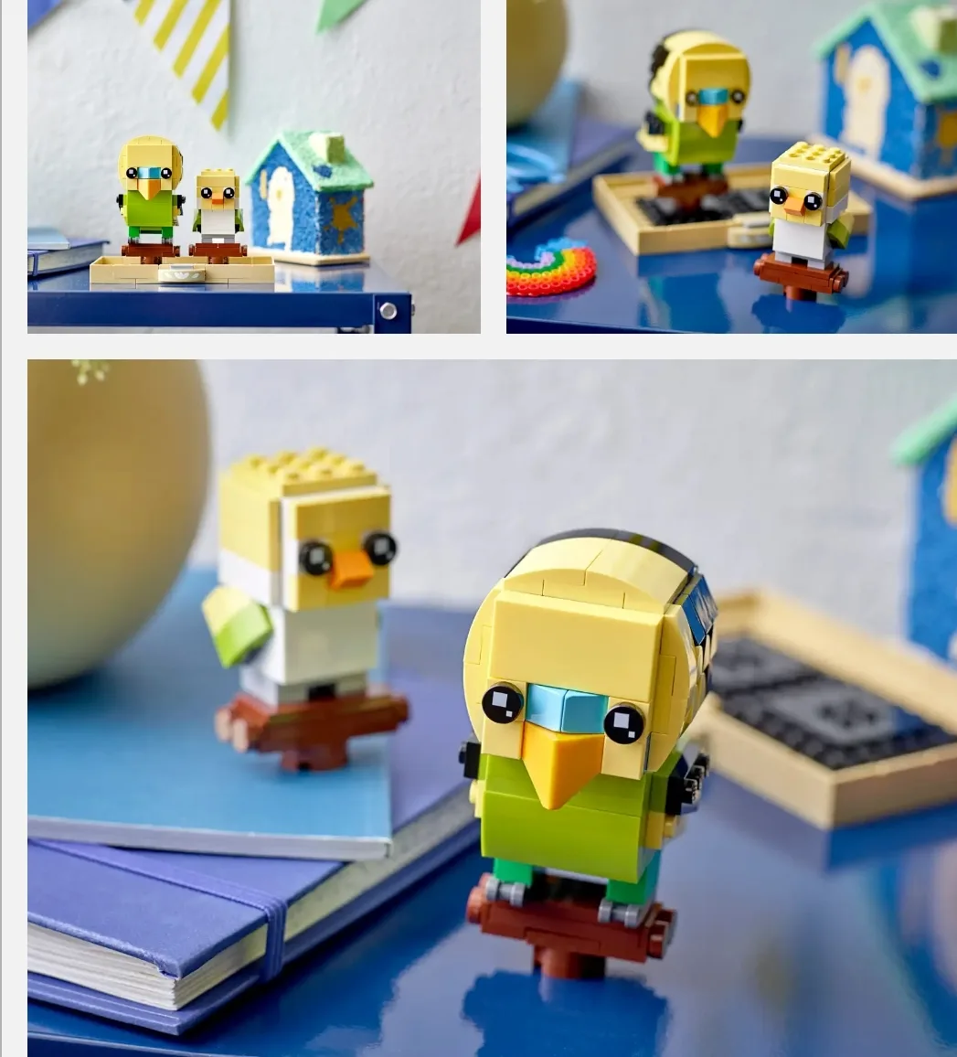 Retied LEGO BrickHeadz Pets Budgie and Chick 40443 image indicator(3)