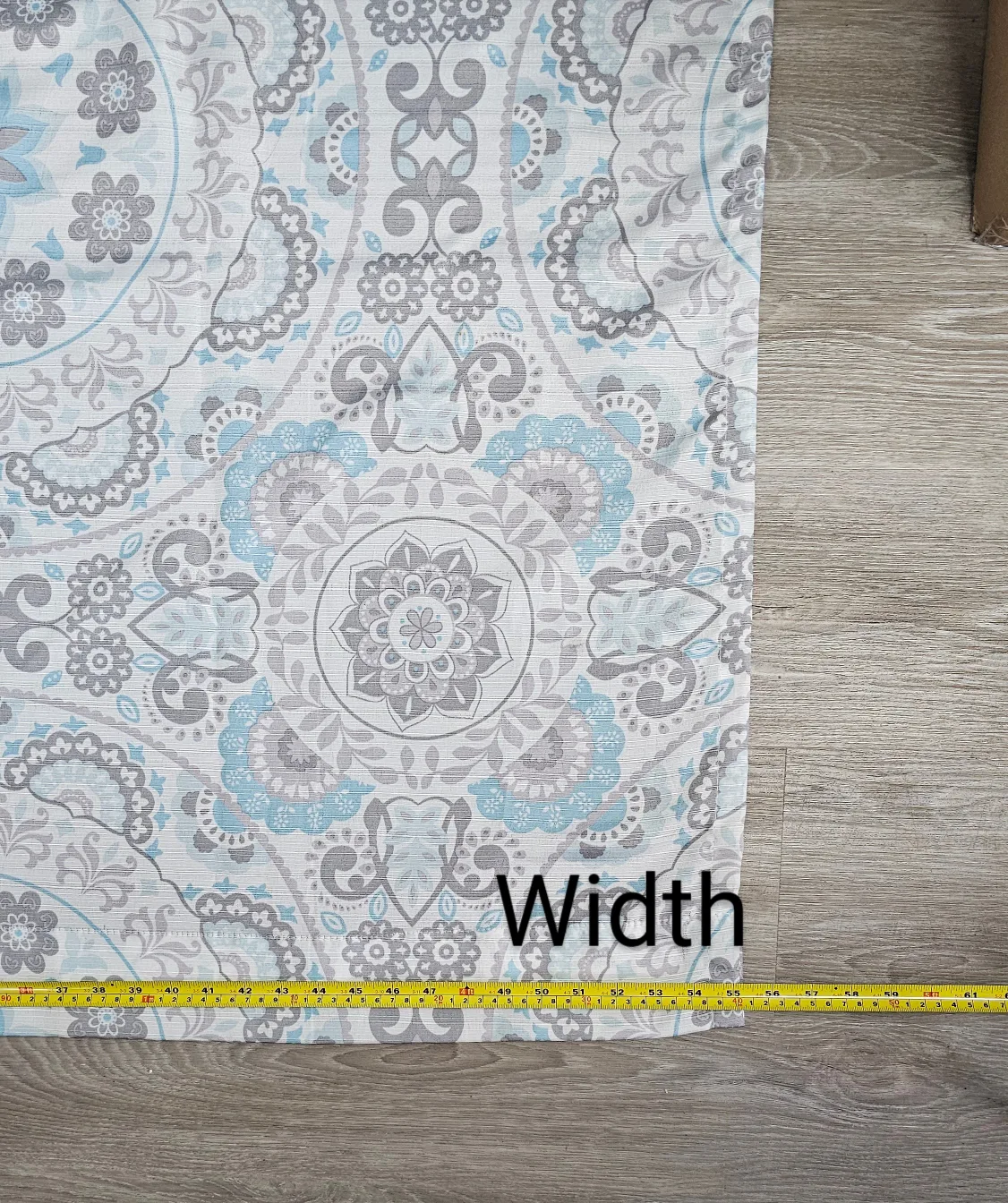 54" x 84" Curtain Panel - Blue Grey Medallion Print image indicator(3)