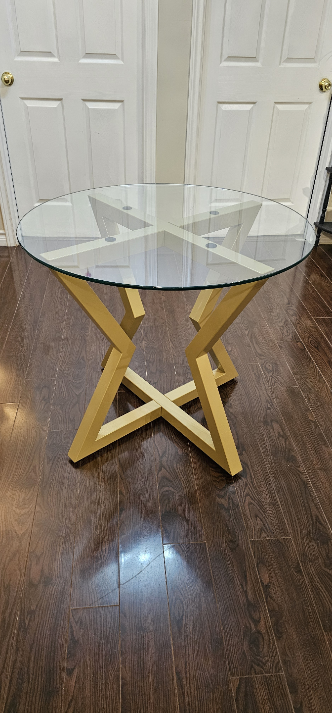 Gold Glass Dinning/Coffee Table - photo 3