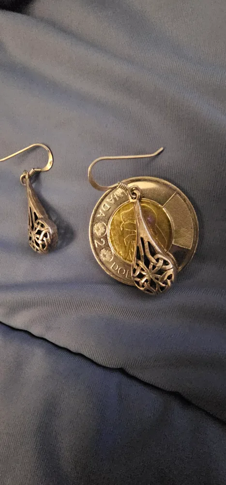 💚Sterling Silver 9.25 Celtic Knot Drop Earrings image indicator(2)