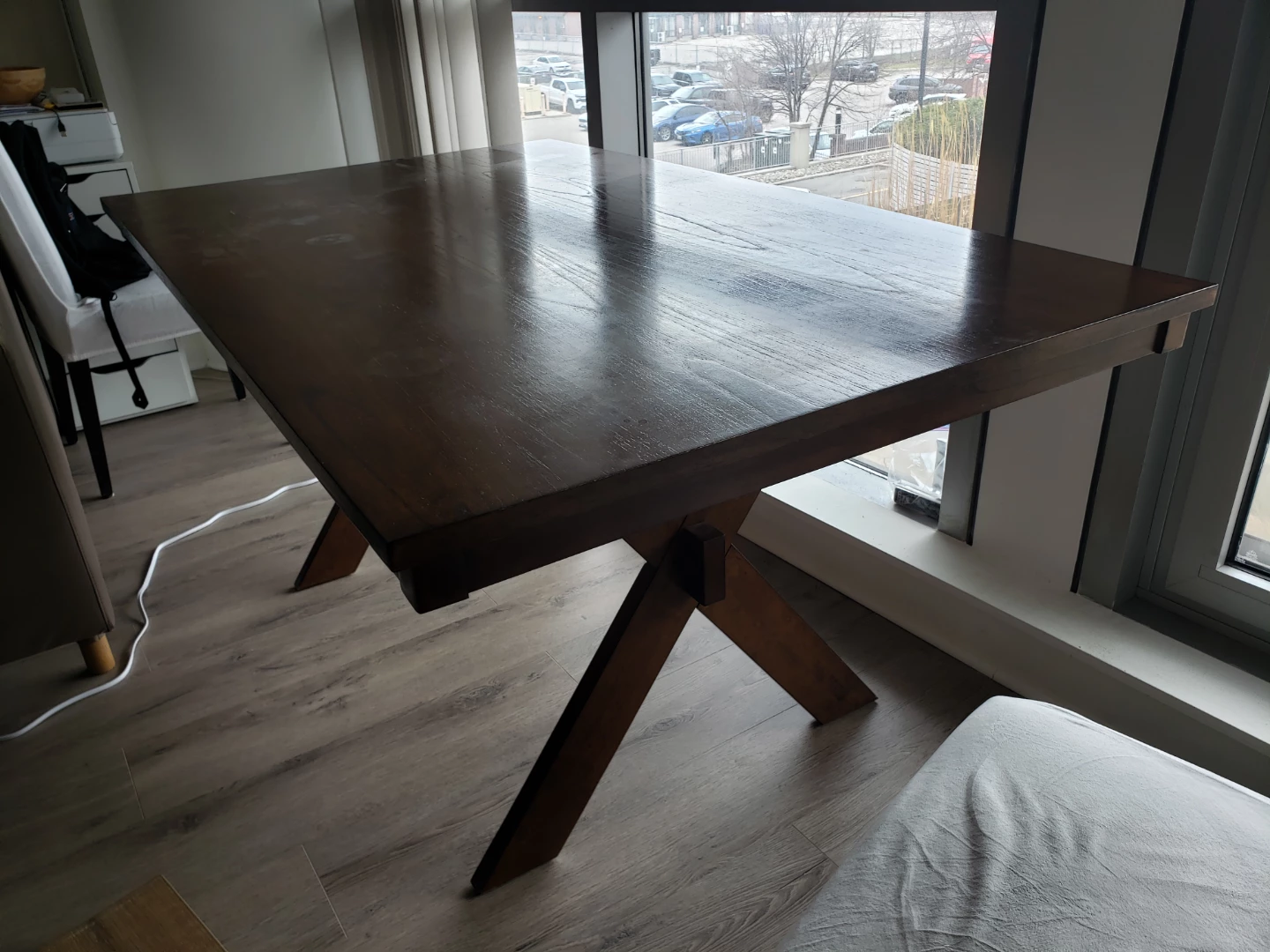 Dark Brown Wooden Dining Table