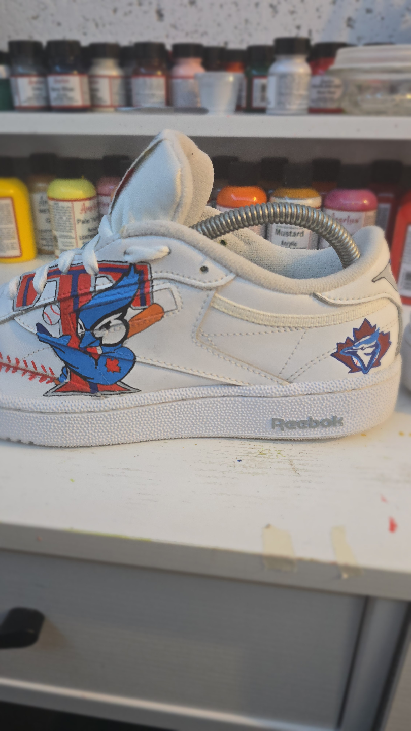 Custom Toronto Blue Jays Reebok Club C 85 Sneakers - photo 4