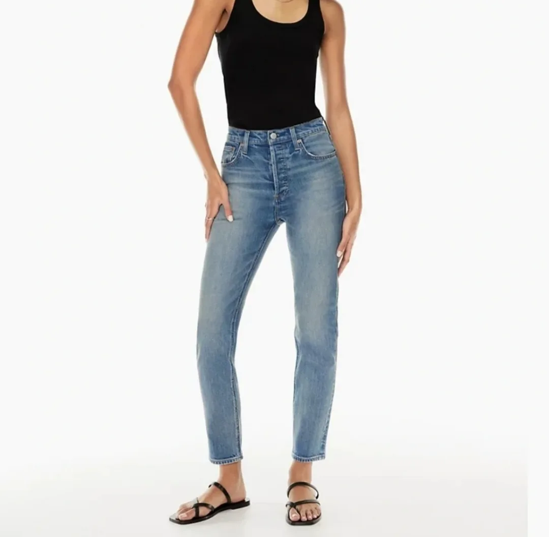 Aritzia Denim Forum The Yoko High Rise Slim Jeans Size 27 image indicator(3)